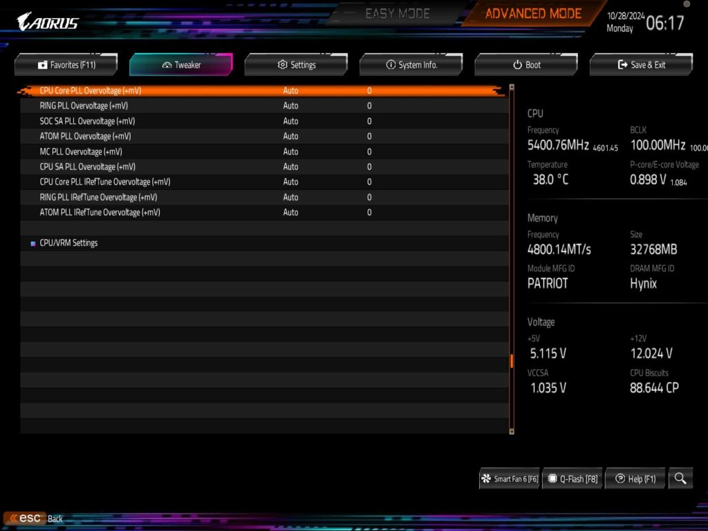 BIOS Screenshot