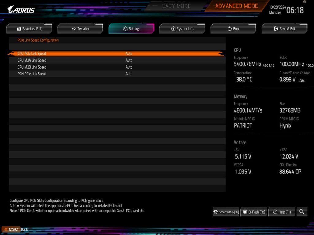 BIOS Screenshot