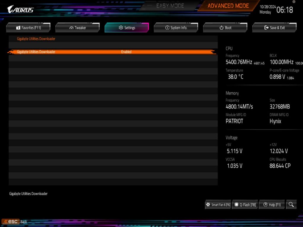 BIOS Screenshot