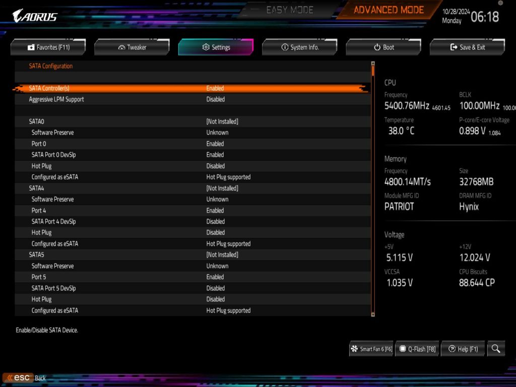 BIOS Screenshot