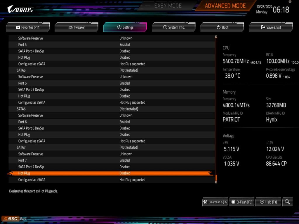 BIOS Screenshot
