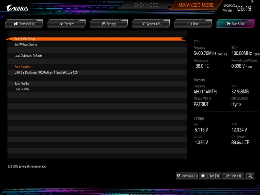BIOS Screenshot