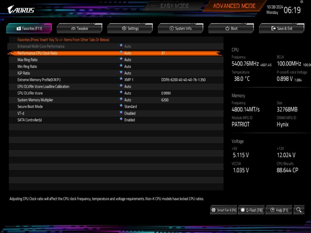 BIOS Screenshot
