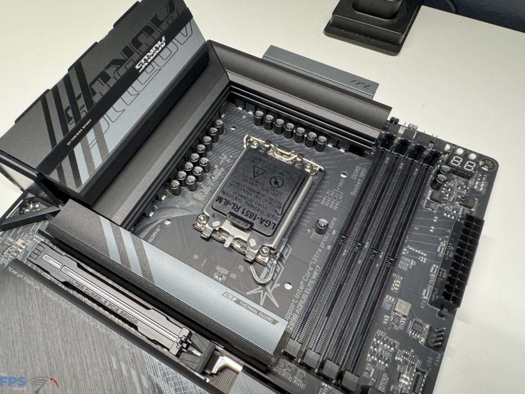 Close up of top of motherboard