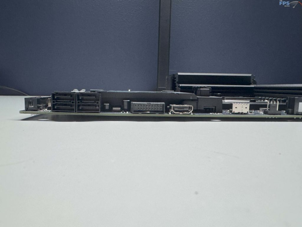 Side view of motherboard