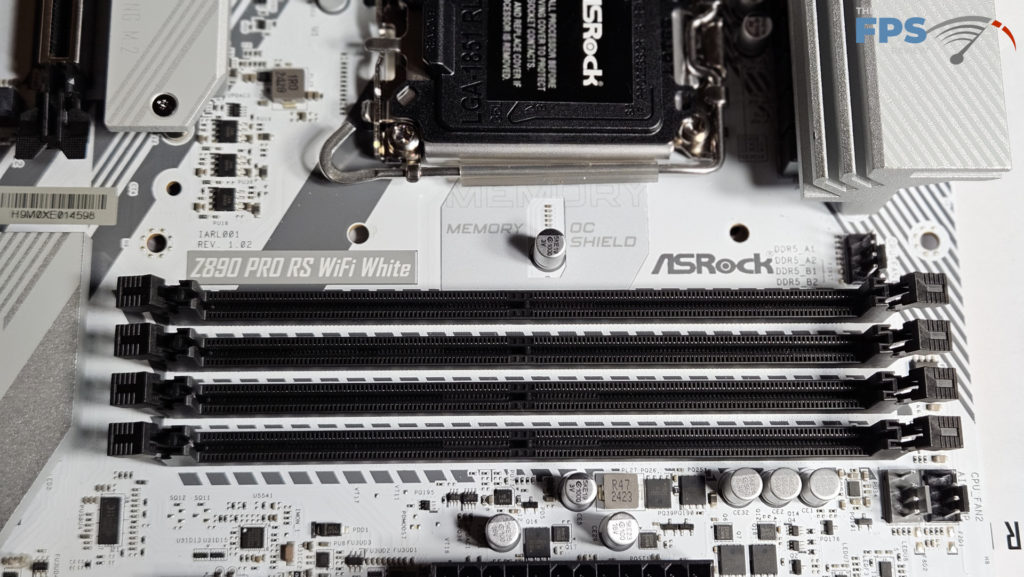ASRock Z890 Pro RS WiFi White motherboard: RAM OC shield