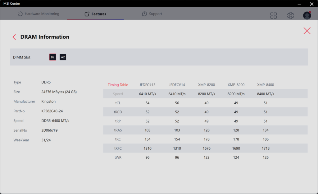 MSI Center Screenshot