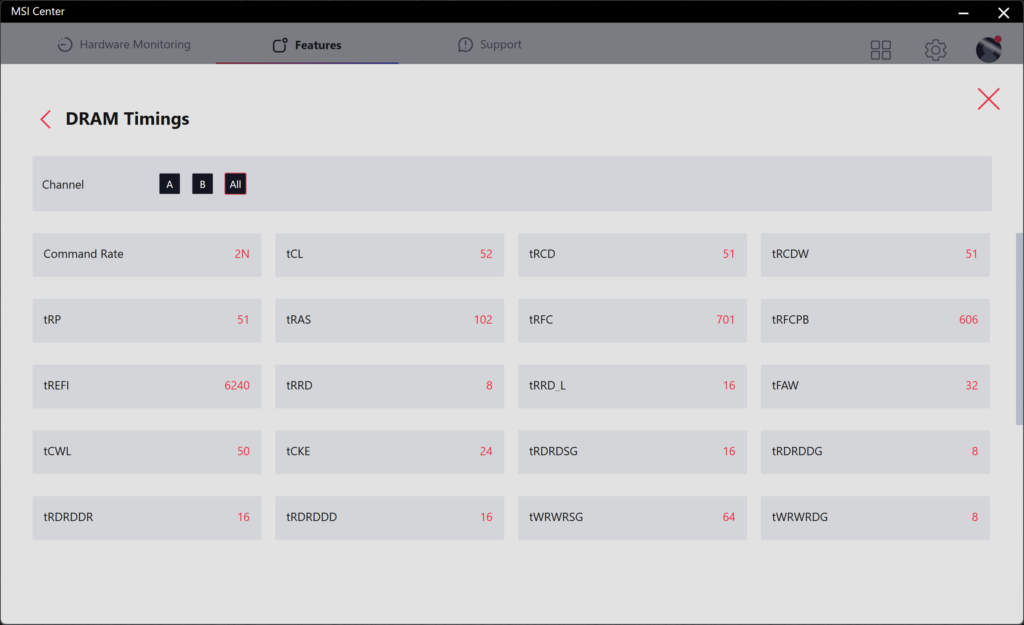 MSI Center Screenshot