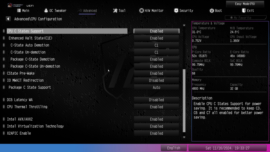 ASRock Phantom Gaming Z890M WiFi: UEFI/BIOS