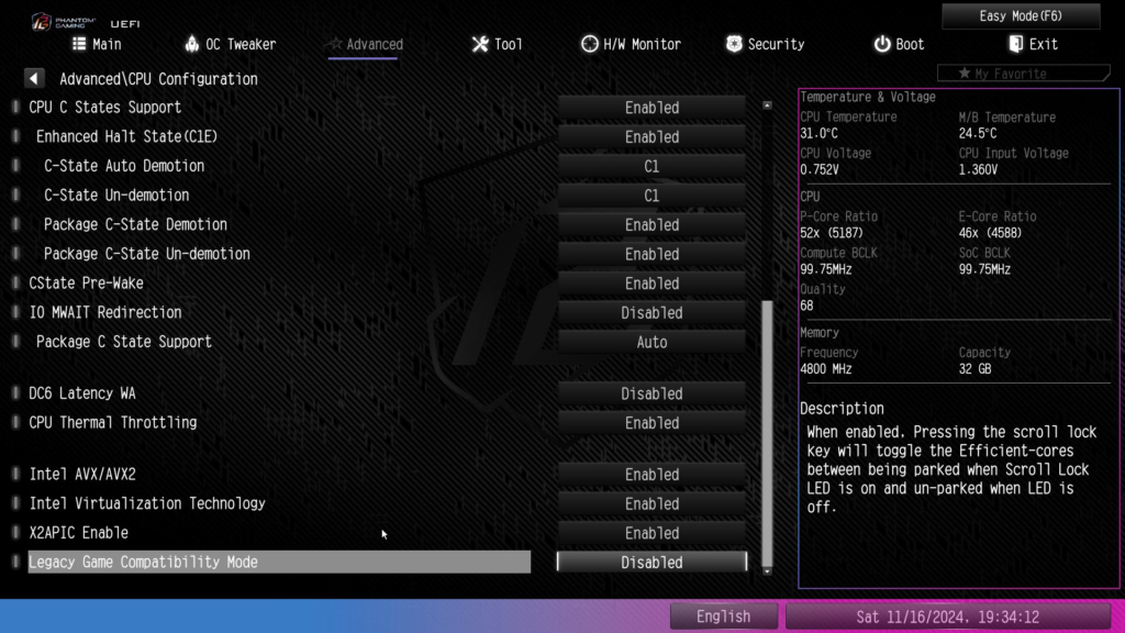 ASRock Phantom Gaming Z890M WiFi: UEFI/BIOS