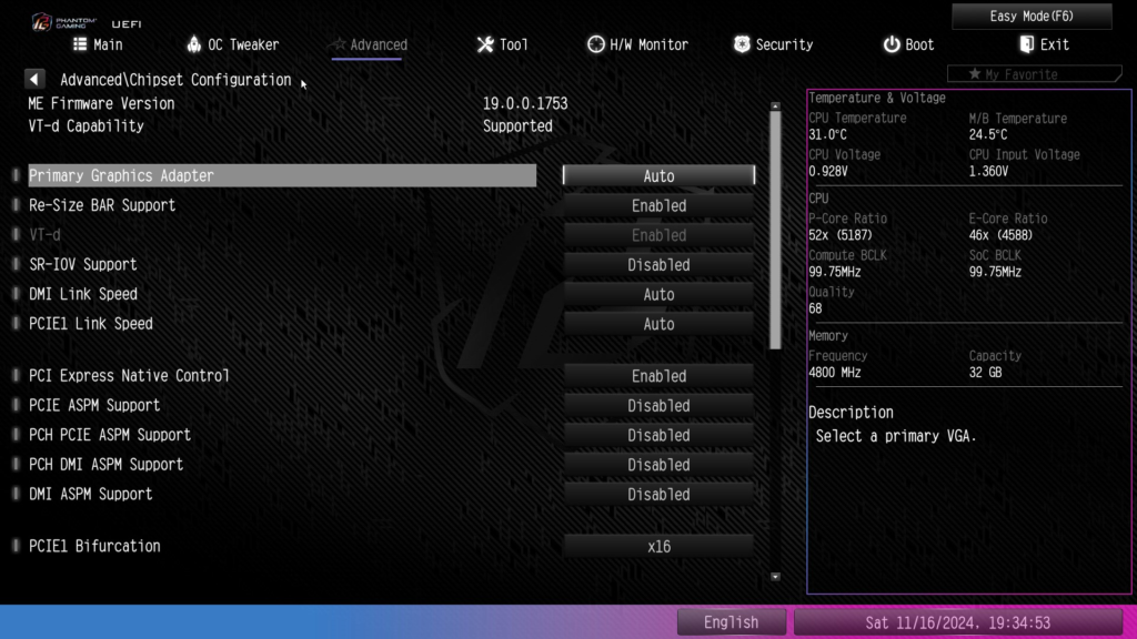 ASRock Phantom Gaming Z890M WiFi: UEFI/BIOS