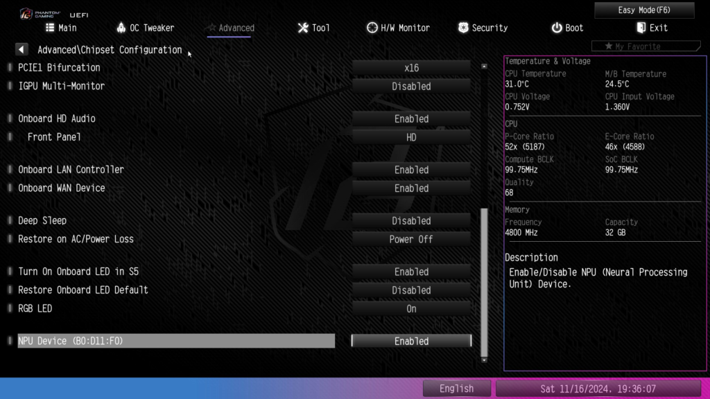 ASRock Phantom Gaming Z890M WiFi: UEFI/BIOS