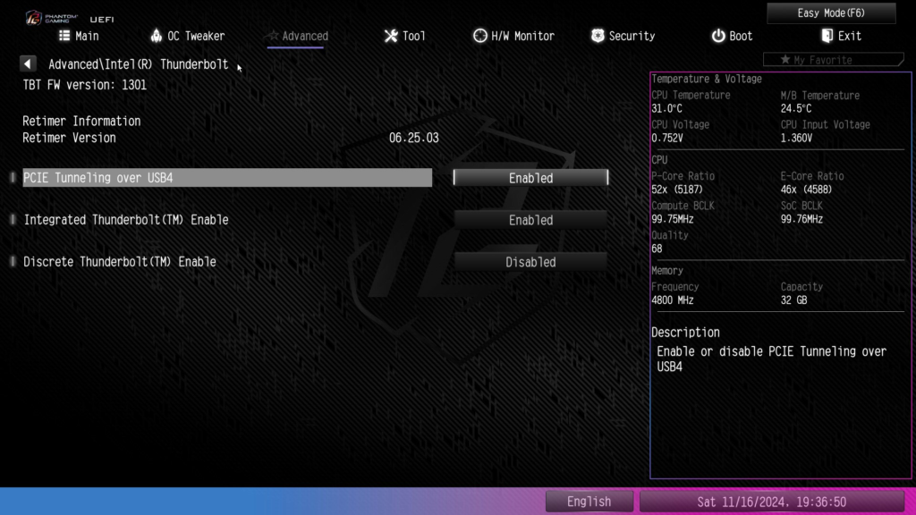 ASRock Phantom Gaming Z890M WiFi: UEFI/BIOS