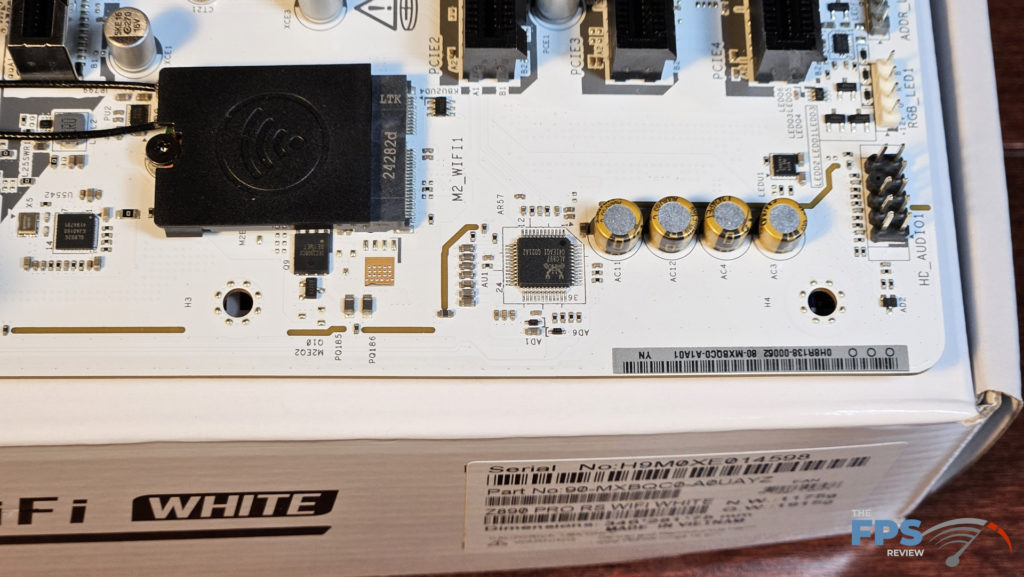 ASRock Z890 Pro RS WiFi White motherboard: audio and wireless chips