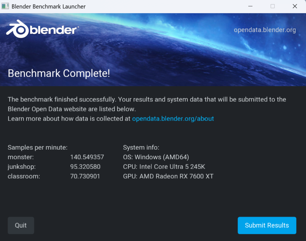 ASRock Z890 Pro RS WiFi White motherboard: Blender benchmark