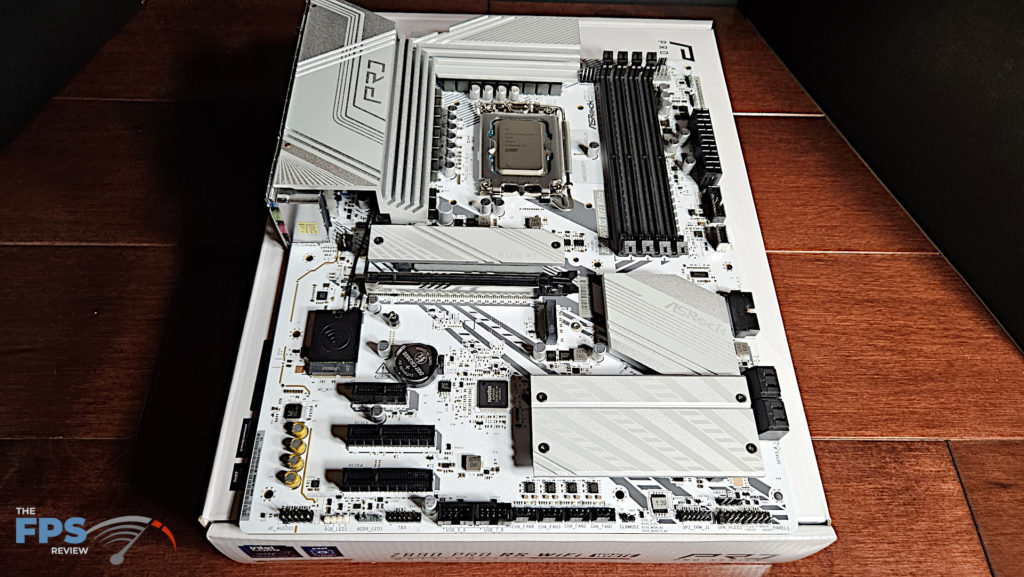 ASRock Z890 Pro RS WiFi White motherboard: board with CPU