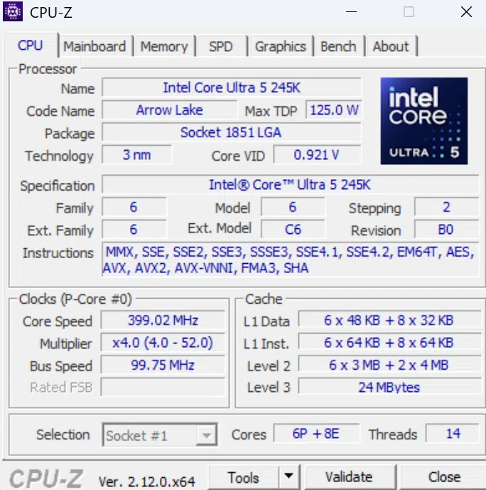 ASRock Z890 Pro RS WiFi White motherboard: cpuz-2