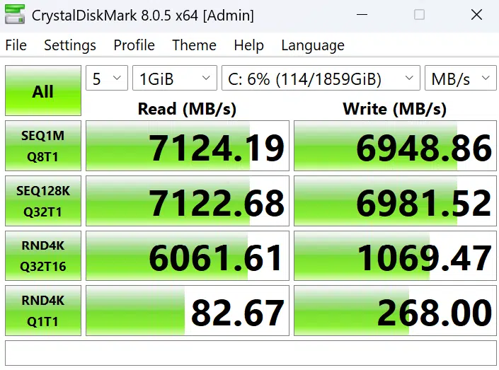ASRock Z890 Pro RS WiFi White motherboard: crystaldisk