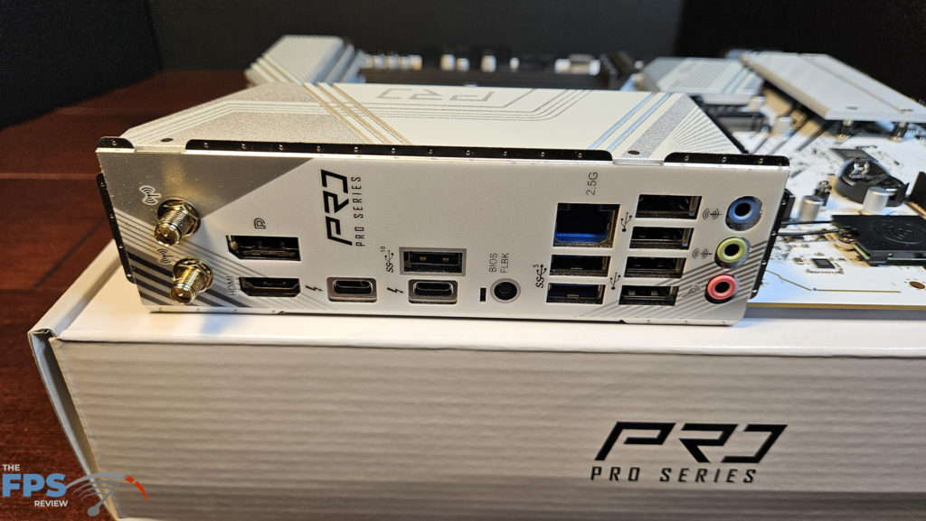 ASRock Z890 Pro RS WiFi White motherboard: rear panel I/O