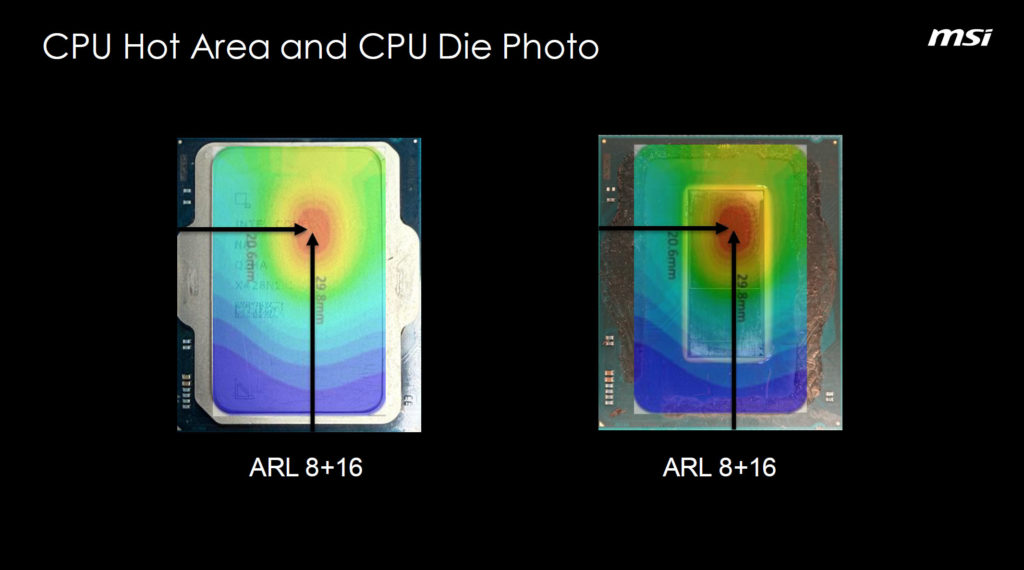 Intel Arrow Lake CPU Hot Area and CPU Die Photo