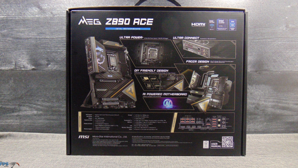 MSI MEG Z890 ACE Motherboard Box Back