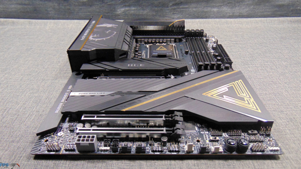 MSI MEG Z890 ACE Motherboard Top View Perspective
