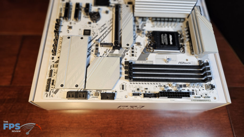ASRock Z890 Pro RS WiFi White motherboard: bottom of board