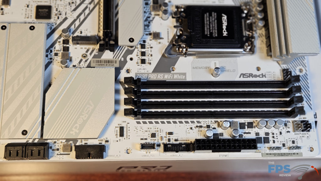 ASRock Z890 Pro RS WiFi White motherboard:right side of board