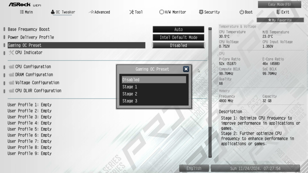 ASRock Z890 Pro RS WiFi White motherboard: BIOS