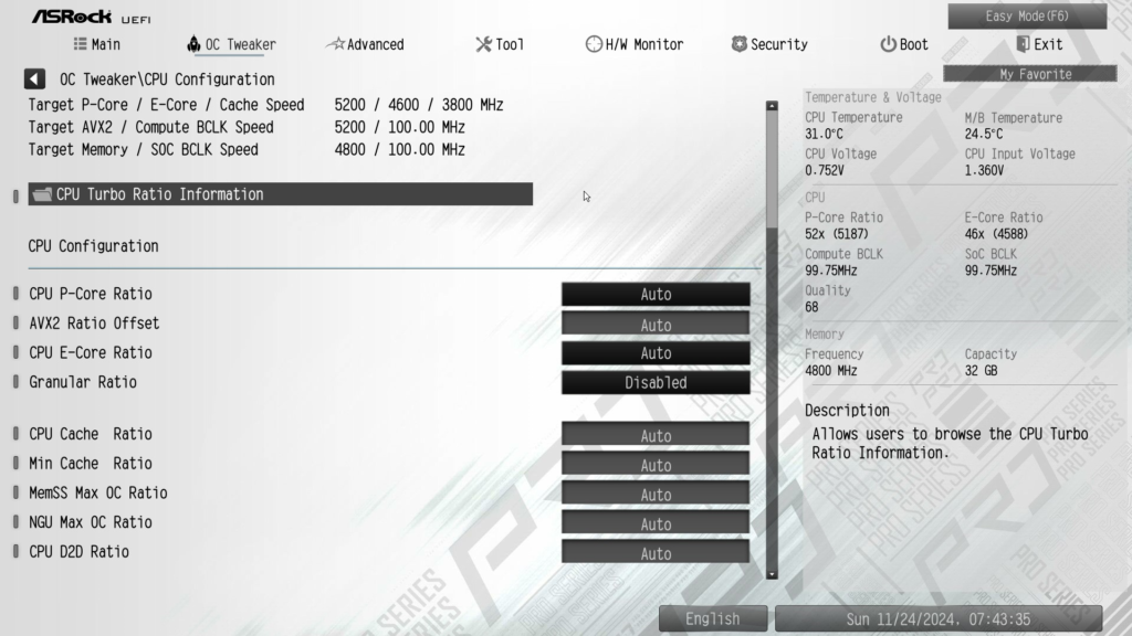 ASRock Z890 Pro RS WiFi White motherboard: BIOS