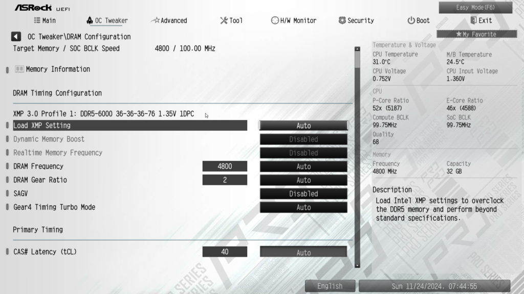 ASRock Z890 Pro RS WiFi White motherboard: BIOS