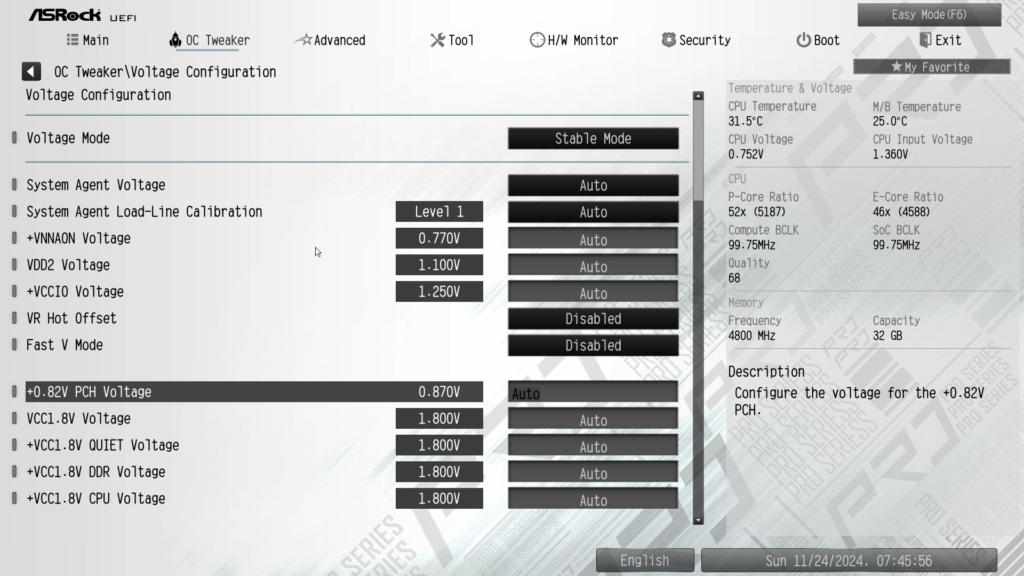 ASRock Z890 Pro RS WiFi White motherboard: BIOS