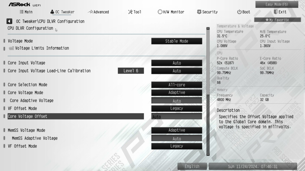 ASRock Z890 Pro RS WiFi White motherboard: BIOS
