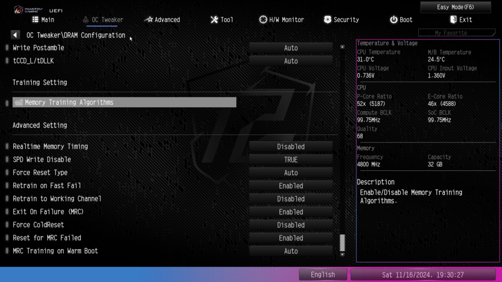 ASRock Phantom Gaming Z890M WiFi: UEFI/BIOS