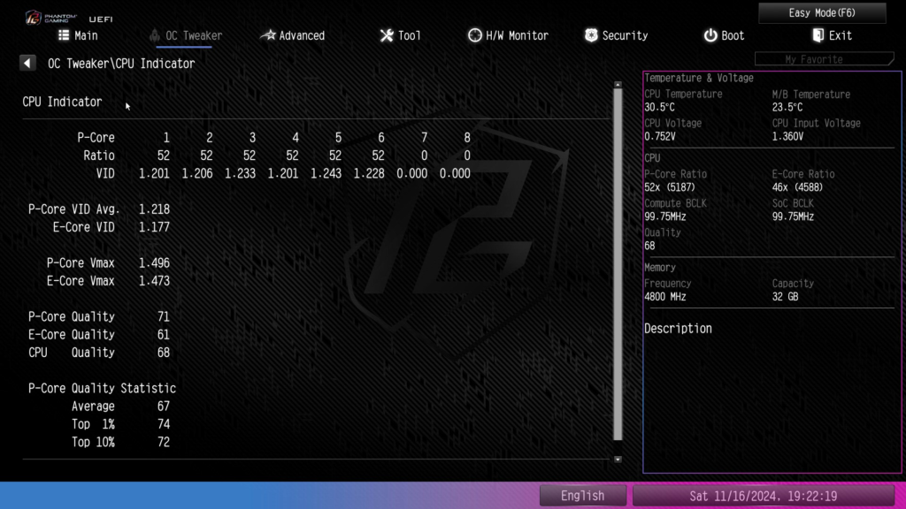 ASRock Phantom Gaming Z890M WiFi: UEFI/BIOS