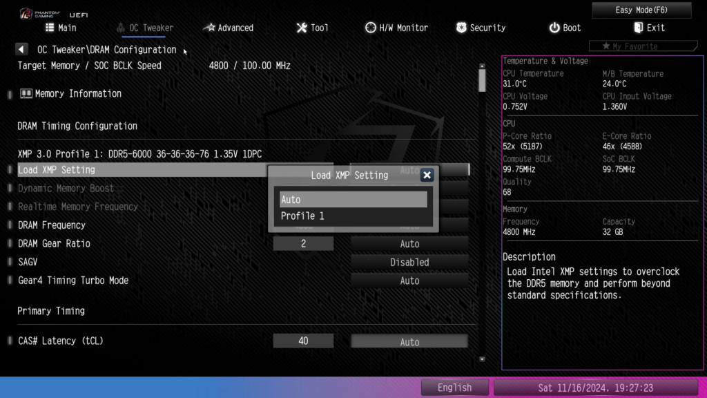 ASRock Phantom Gaming Z890M WiFi: UEFI/BIOS