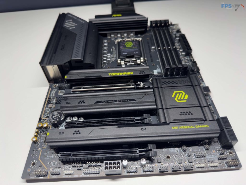 Close up of bottom of motherboard
