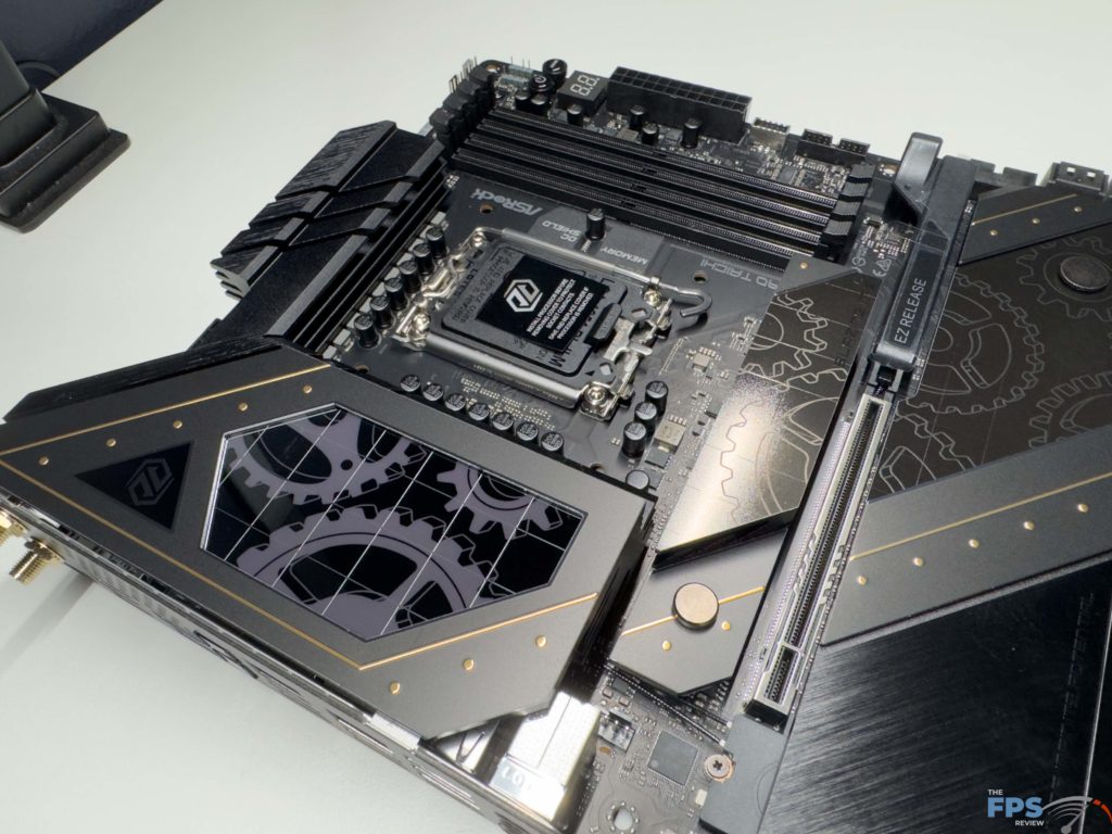 Close up of top of motherboard