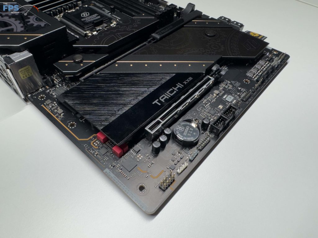 Close up of bottom of motherboard