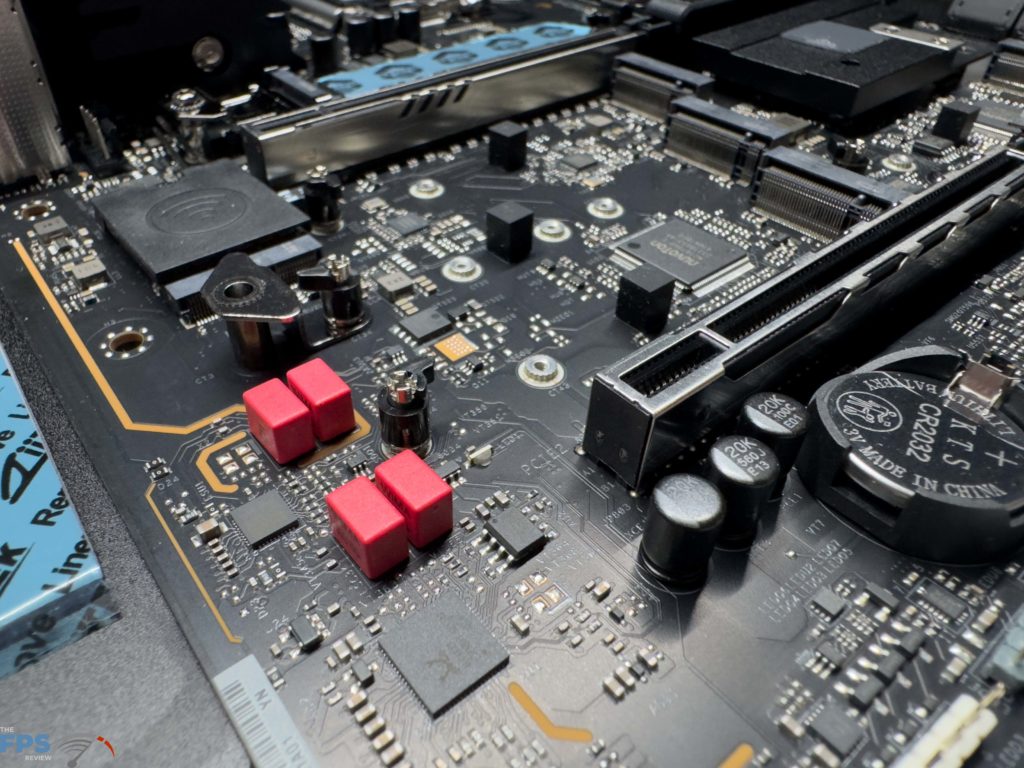 Bottom half of motherboard