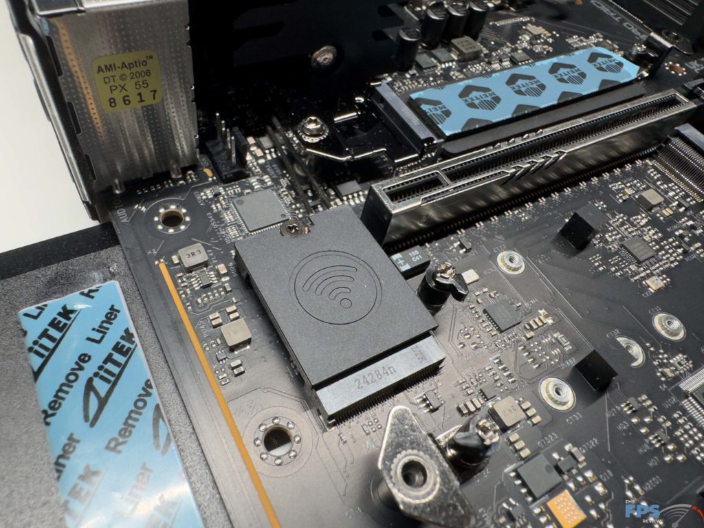 Close up of bottom of motherboard