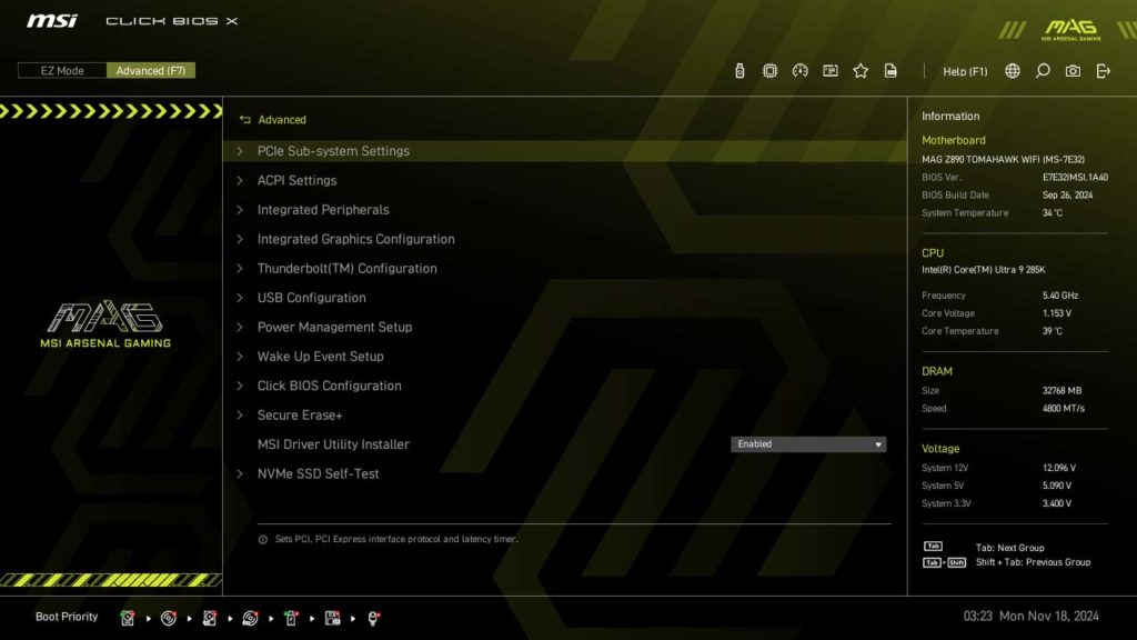 BIOS Screenshot