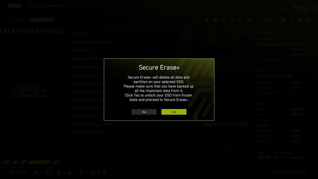 BIOS Screenshot