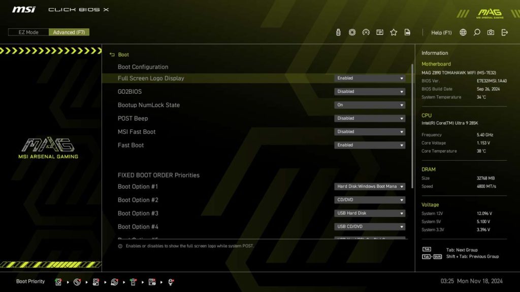 BIOS Screenshot