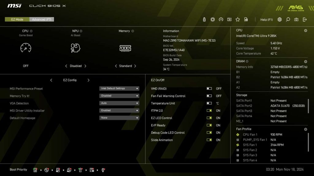 BIOS Screenshot