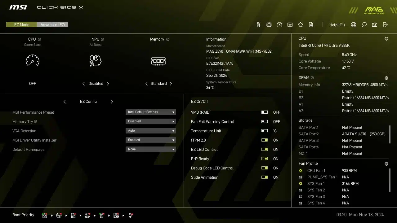 BIOS Screenshot