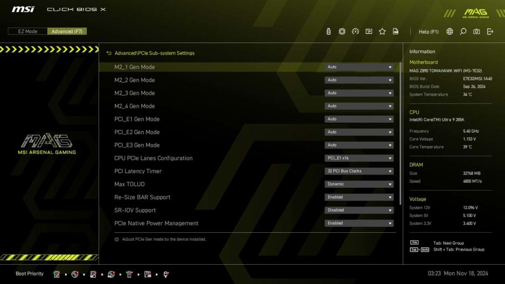BIOS Screenshot