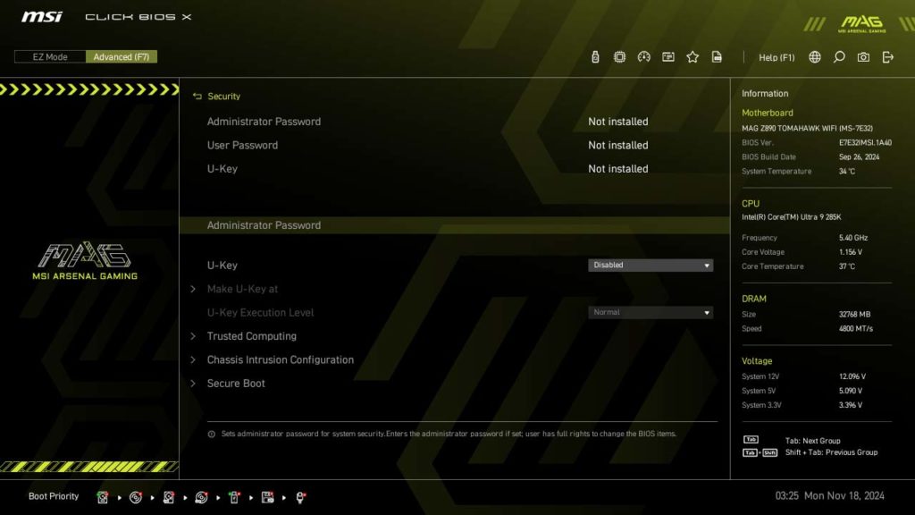 BIOS Screenshot