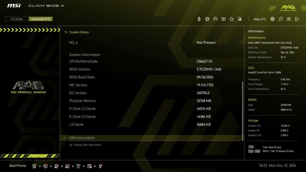 BIOS Screenshot