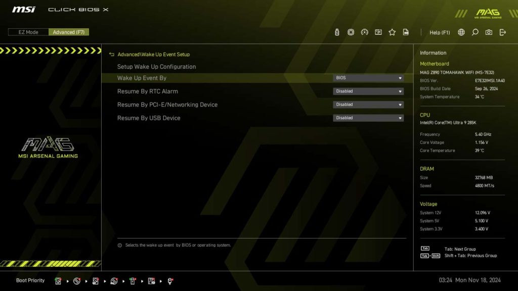 BIOS Screenshot